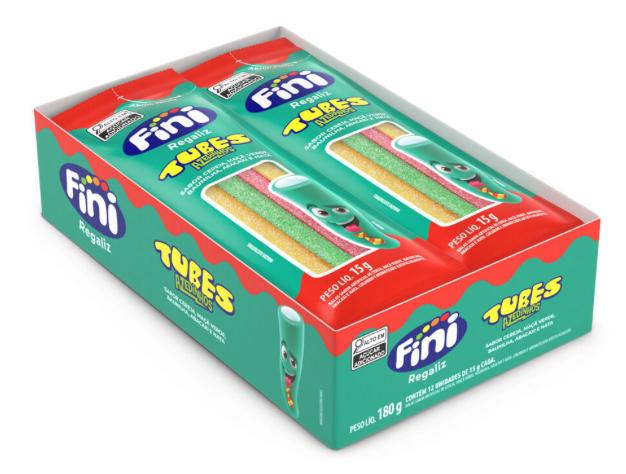 BALA FINI REGALIZ TUBES TRES CORES C/12X15G