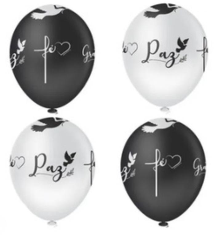 BALAO DECORACAO PIC PIC N°10 PAZ, FE E GRATIDAO SORTIDO C/25UN