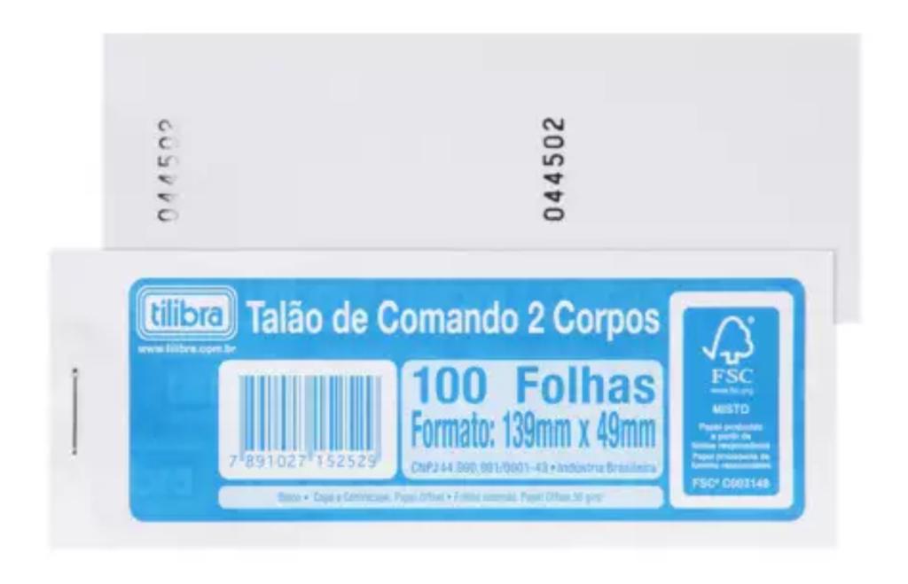 TALAO DE COMANDO 2 CORPOS 100FLS
