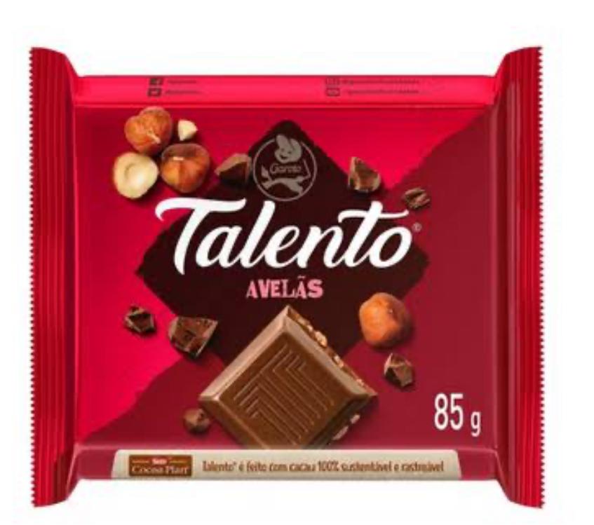 BARRA TALENTO CHOC. AO LEITE AVELAS 85G