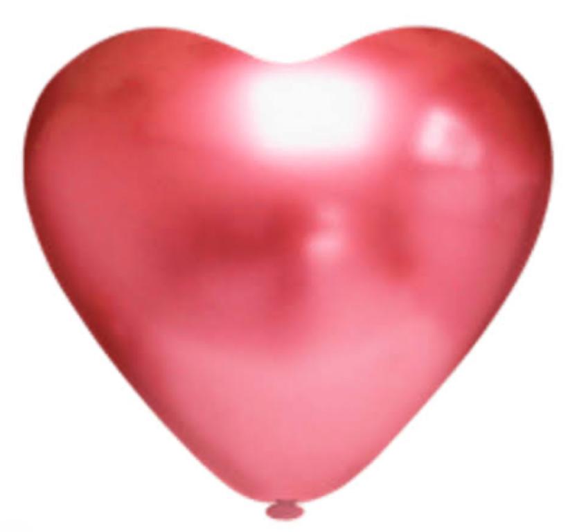 BALAO PLATINO CORACAO N°10 VERMELHO PIC PIC C/25UN