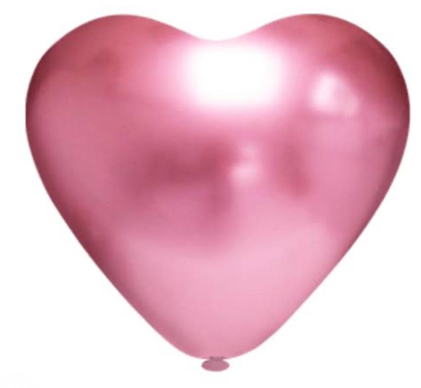 BALAO PLATINO CORACAO N°10 ROSA PIC PIC C/25UN
