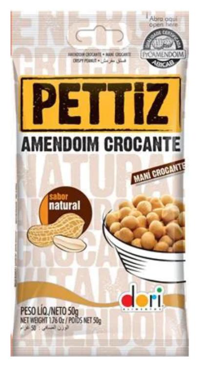 AMENDOIM PETTIZ NATURAL CROCANTE 50G