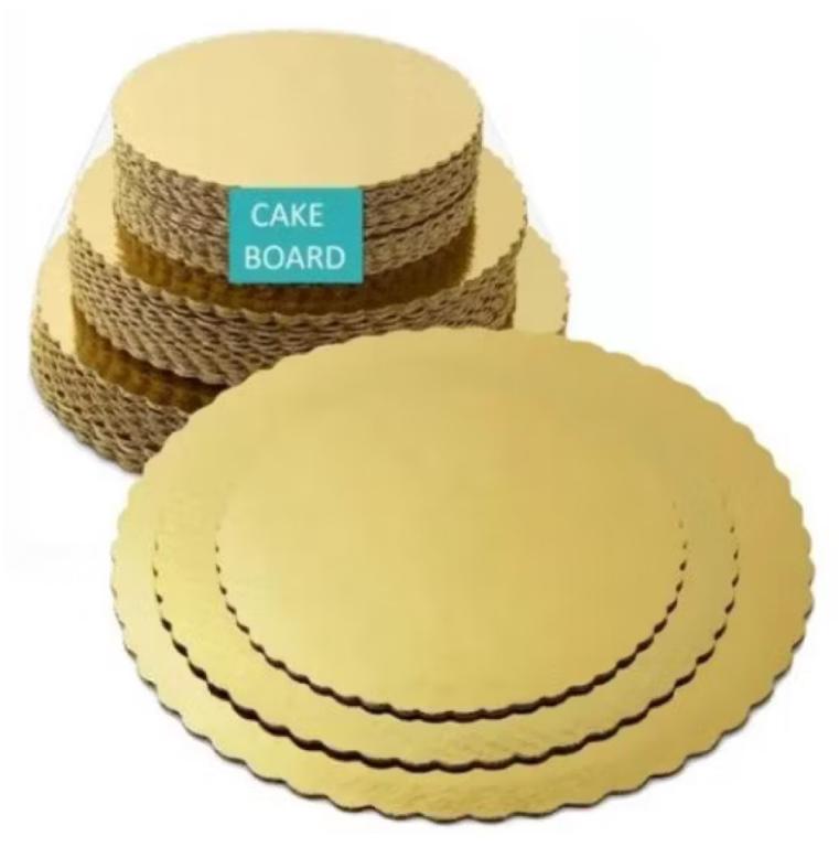 BASE P/BOLO REDONDA OURO 23CM