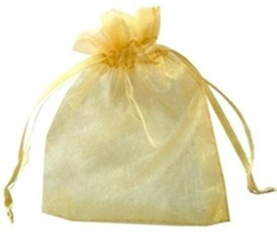 SACO DE ORGANZA DOURADO 9X12CM C/10UN