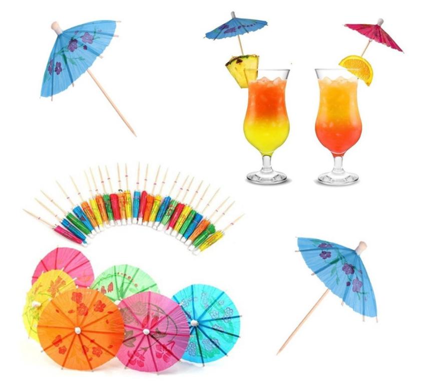 PALITO DRINK C/ SOMBRINHA COLORIDO C/12UN