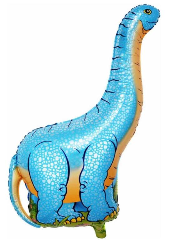 BALAO METALIZADO DINOSSAURO AZUL 90CM