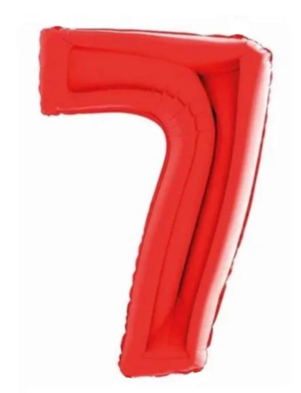 BALAO METALIZADO NUMERO VERMELHO 40CM N°7 WARNA