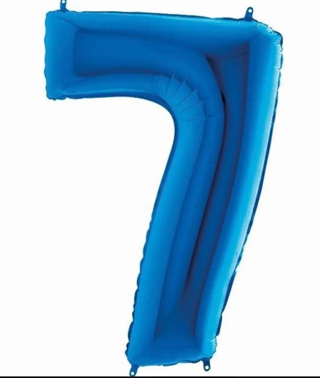 BALAO METALIZADO NUMERO AZUL 75CM N°7 WARNA