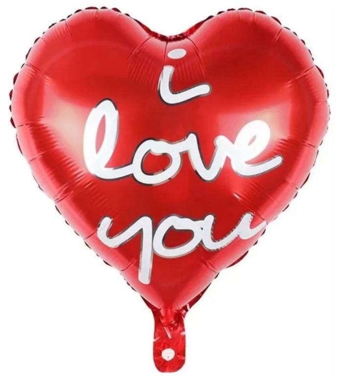 BALAO METALIZADO CORACAO I LOVE YOU 45CM
