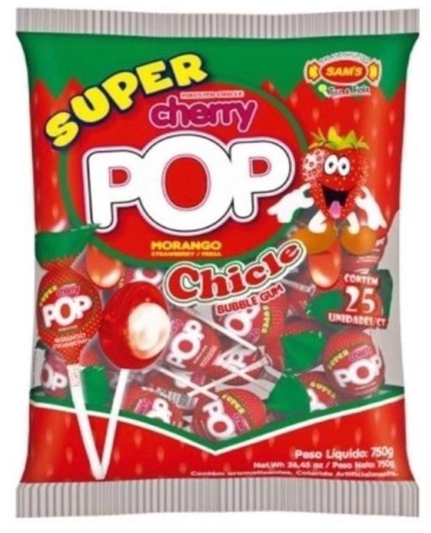 PIRULITO SUPER POP ORIGINAL MORANGO 750GR C/25UN