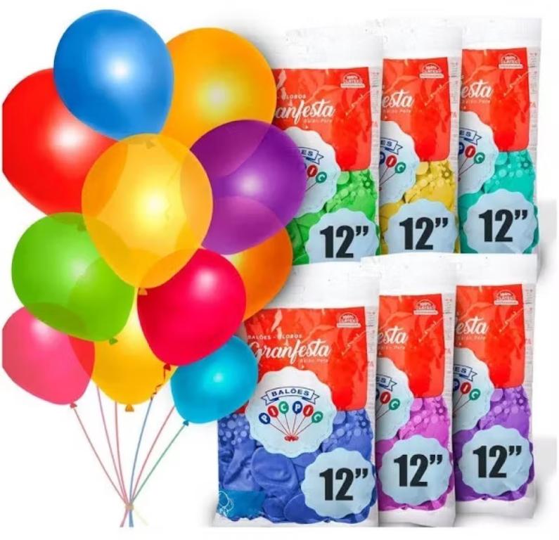 BALAO LISO RED. PIC PIC N°12 AZUL CLARO C/12UN