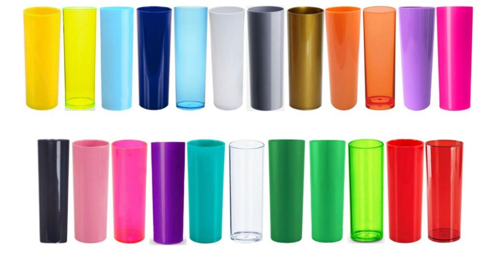 COPO LONG DRINK SLIM AZUL NEON 300ML