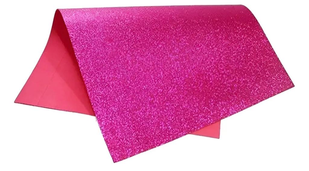 BORRACHA EVA C/GLITTER PINK 40X48 UN