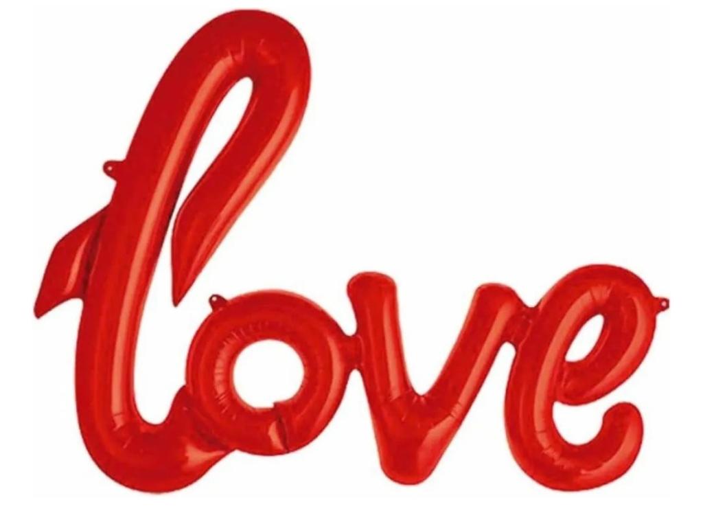 BALAO METALIZADO LOVE VERMELHO 65CM