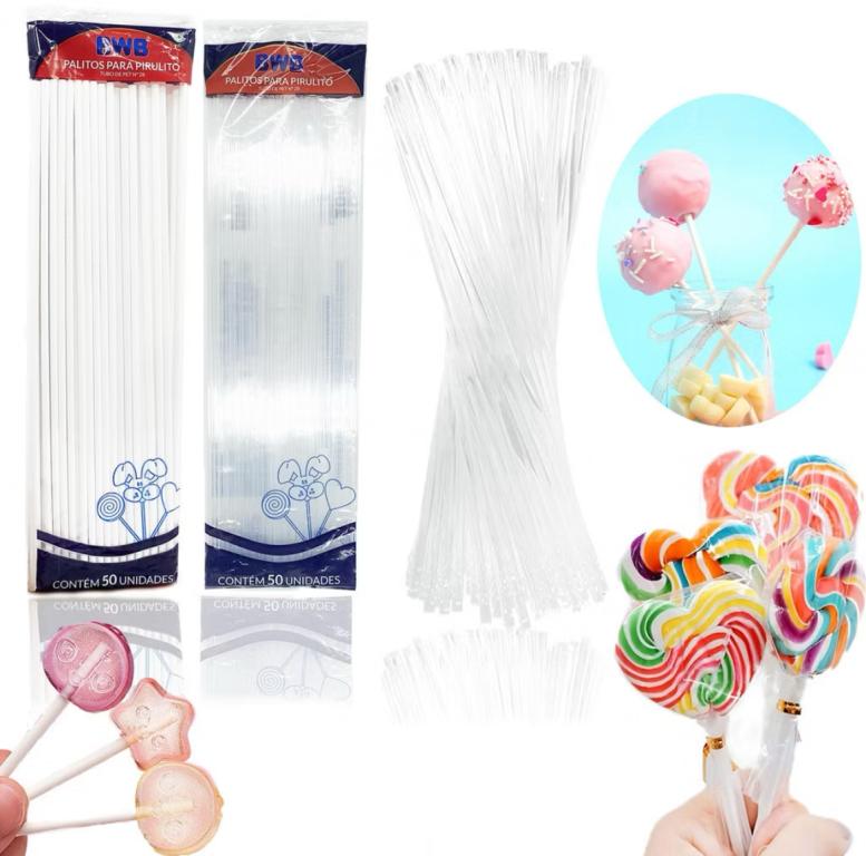 PALITOS P/ PIRULITO BWB GRANDE BRANCO N°28 C/50UN