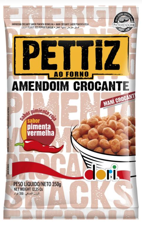 AMENDOIM PETTIZ PIMENTA VERM. CROC 350G
