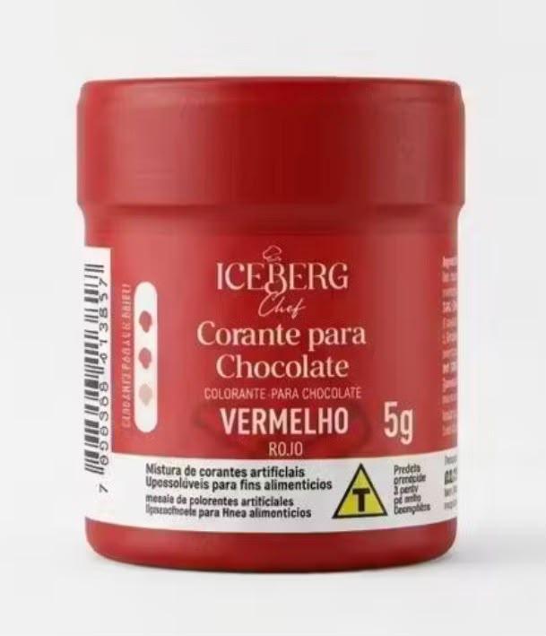 CORANTE EM PO ICEBERG P/ CHOCOLATE VERMELHO 5G