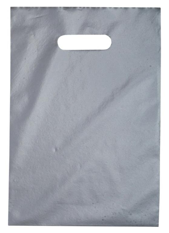 SACOLA PLAST. BOCA DE PALHACO PRATA 20X30 C/50UN