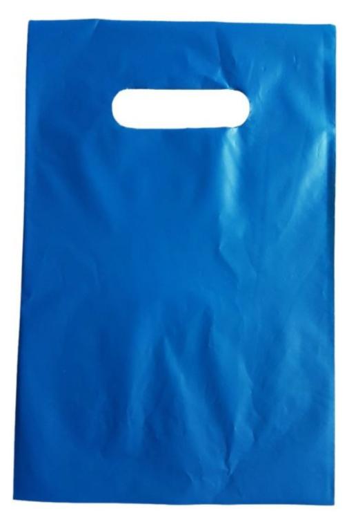 SACOLA PLAST. BOCA DE PALHACO AZUL 20X30 C/50UN