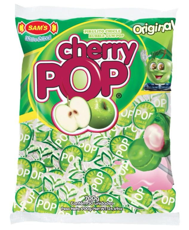 PIRULITO CHERRY POP MACA VERDE 700G C/50UN