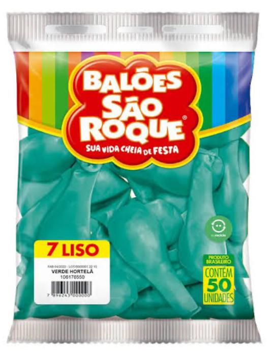BALAO SAO ROQUE N°7 VERDE HORTELA C/50UN
