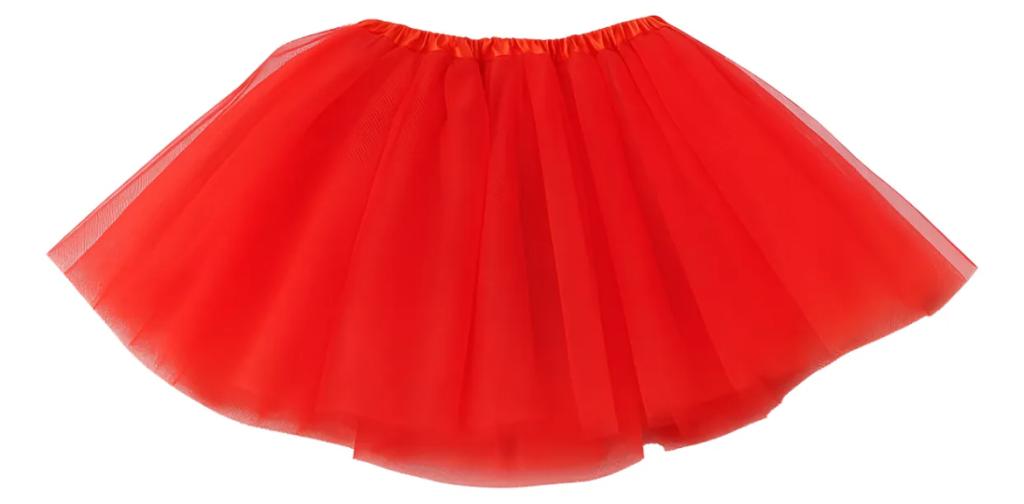 SAIA DE TULE VERMELHA 30CM