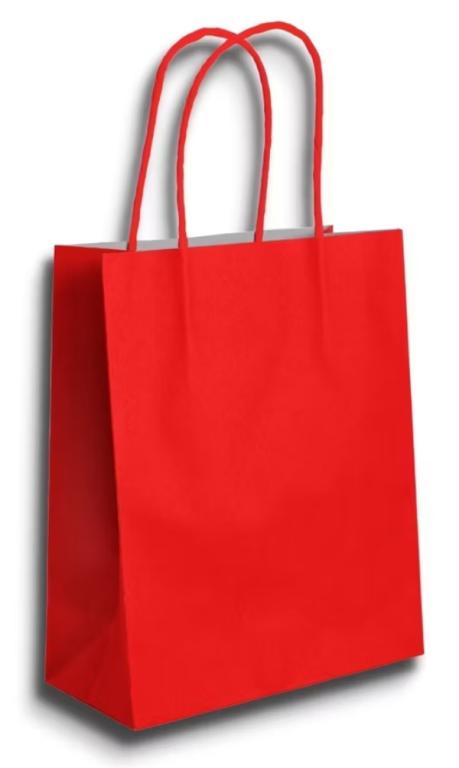 SACOLA PAPEL SURPRESA 14X16X8 VERMELHA C/10UN