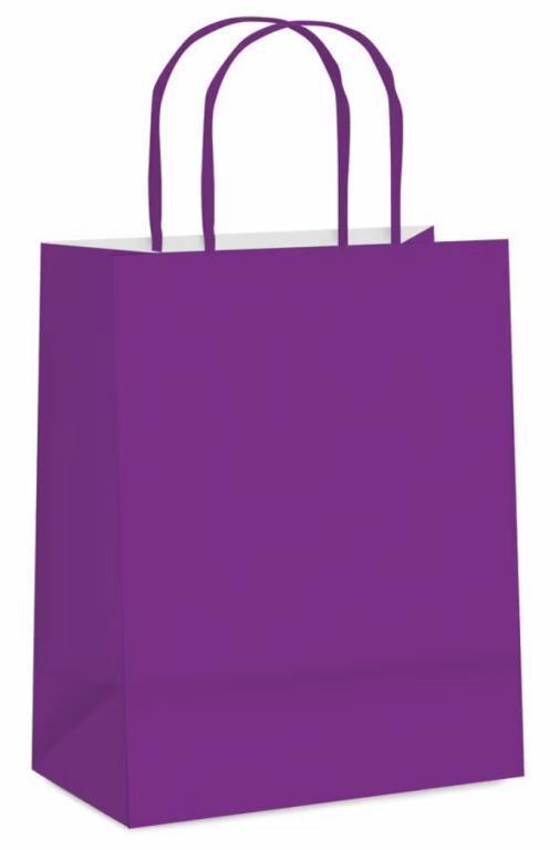 SACOLA PAPEL SURPRESA 14X16X8 ROXO C/10UN