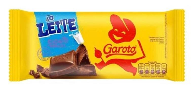BARRA DE CHOCOLATE GAROTO AO LEITE 80G