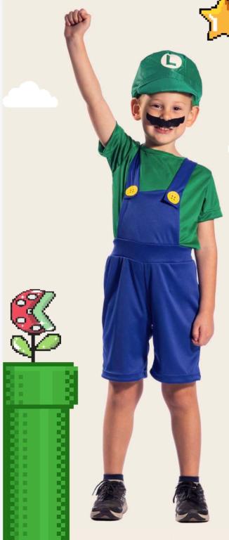 FANTASIA LUIGI MACACAO + BLUSA + QUEPE TAM. PP