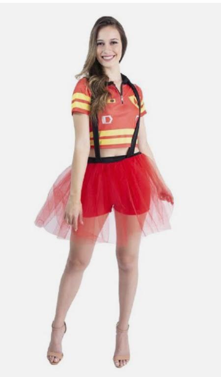 FANTASIA BOMBEIRA ADULTO TAM M