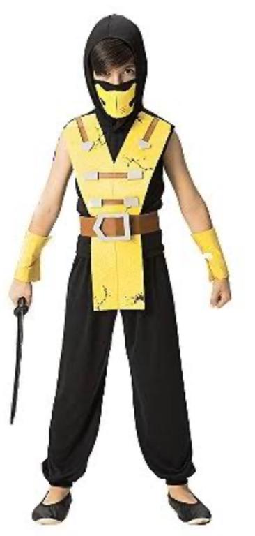 FANTASIA NINJA AMARELO INFANTIL TAM M