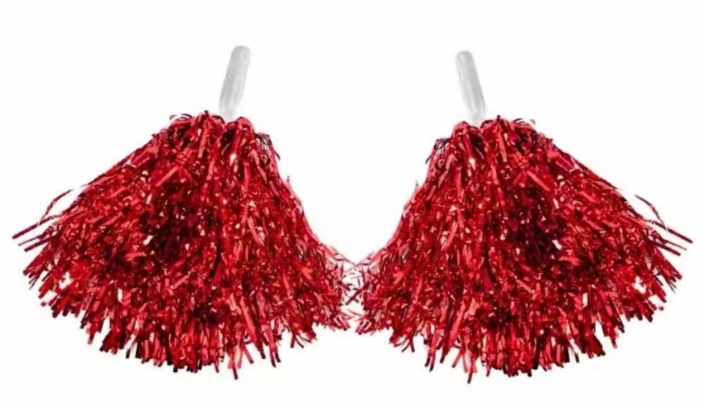 POMPOM METALIZADO VERMELHO C/02UN
