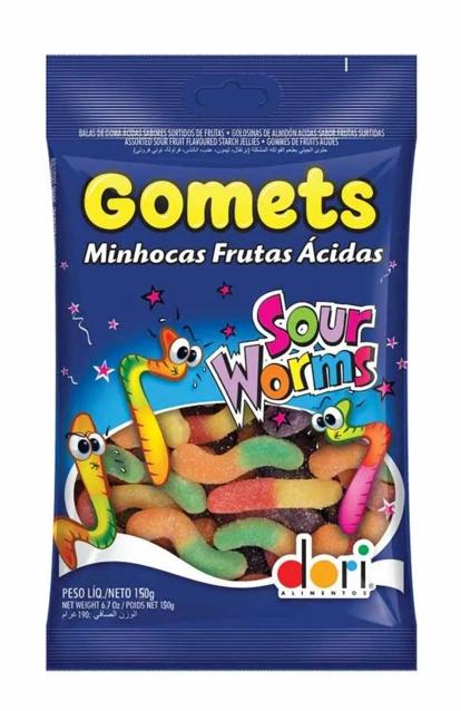 GOMETS GOMA ACIDA DORI MINHOCAS 150G