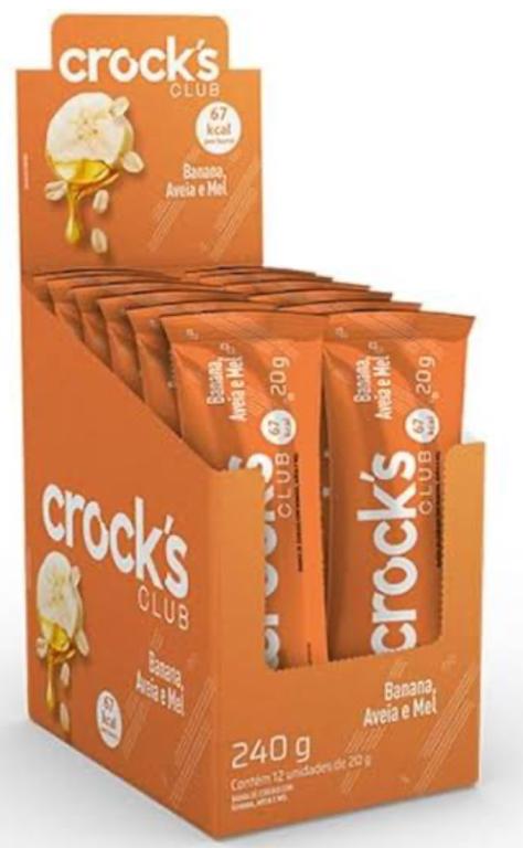 BARRA CEREAL CROCKS CLUB BANANA/AVEIA/MEL C/12UN