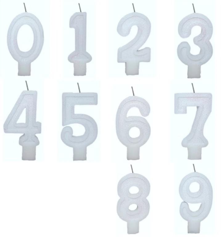 VELA SUPER NUMERO SIMPLES CURIFEST BRANCO N°6