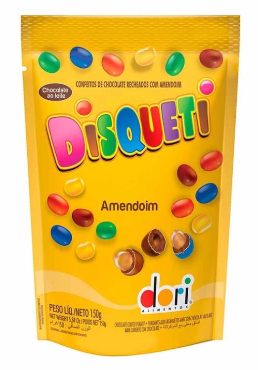 DISQUETI DORI CHOCOLATE C/ AMENDOIM POUCH 120G