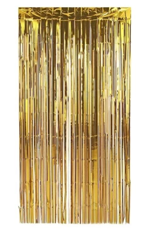 CORTINA METALIZADA DOURADA 1X2MT