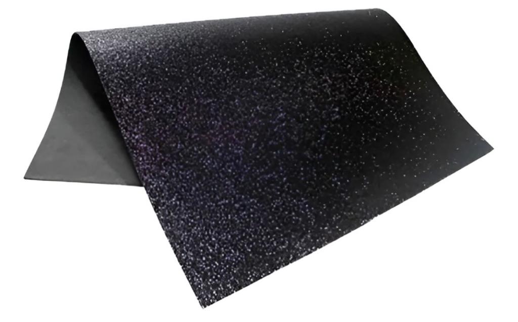 BORRACHA EVA C/GLITTER PRETO 40X48 UN