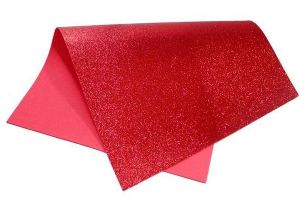 BORRACHA EVA C/GLITTER VERMELHO 40X47 UN
