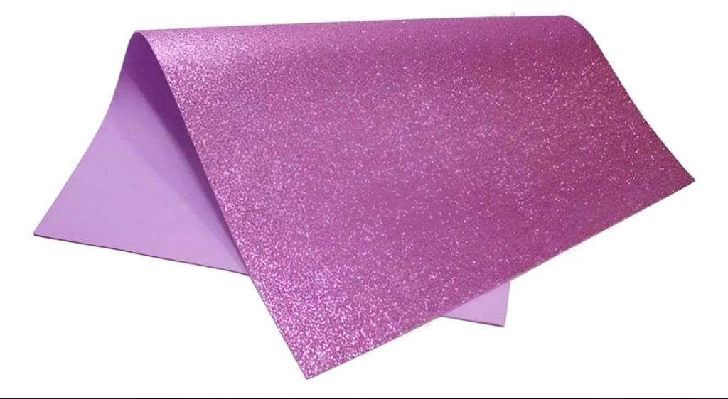 BORRACHA EVA C/GLITTER LILAS 40X48 UN