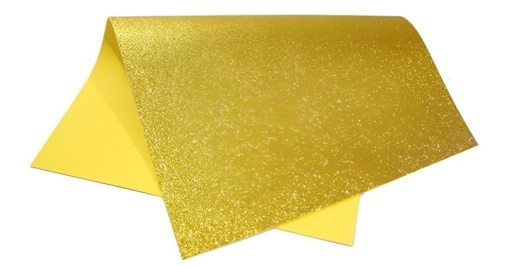 BORRACHA EVA C/GLITTER AMARELO 40X48 UN