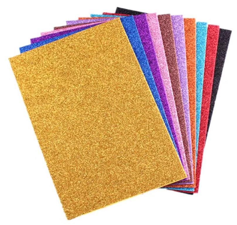 BORRACHA EVA C/GLITTER AZUL ESCURO 40X47 UN