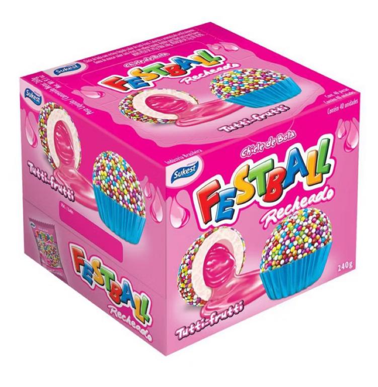 CHICLE FESTBALL MORANGO 240G