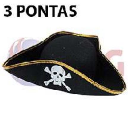 CHAPEU PIRATA VELUDO 3 PONTAS