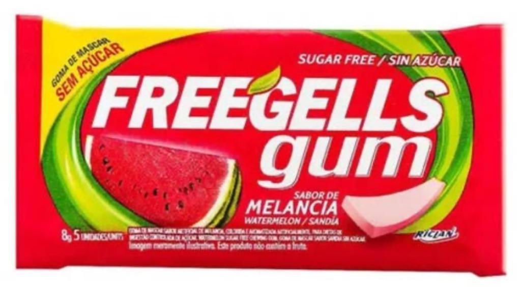 CHICLE FREEGELLS GUM ZERO MELANCIA C/15UN
