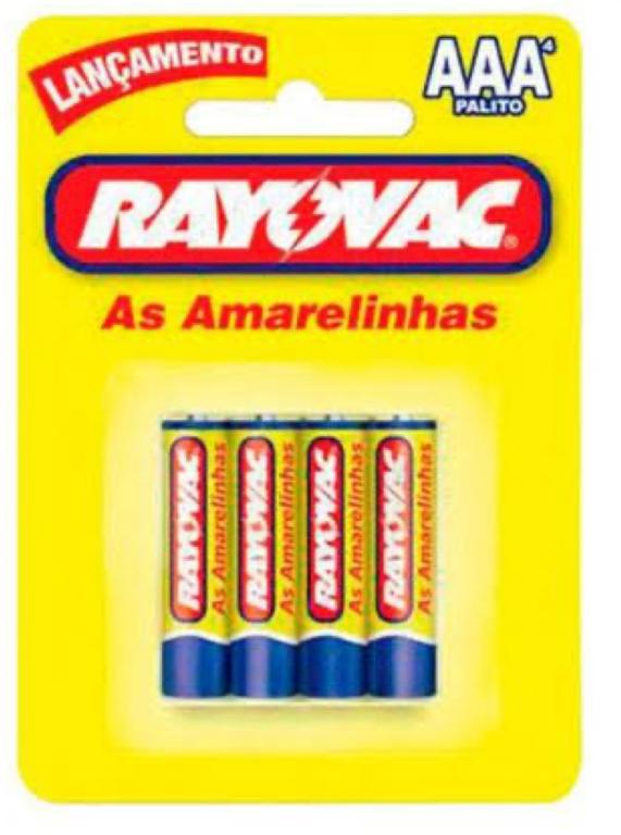 PILHA RAYOVAC AMARELA PALITO AAA C/04UN