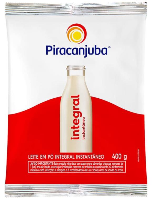 LEITE PO INTEGRAL PIRACANJUBA SACHE 400G