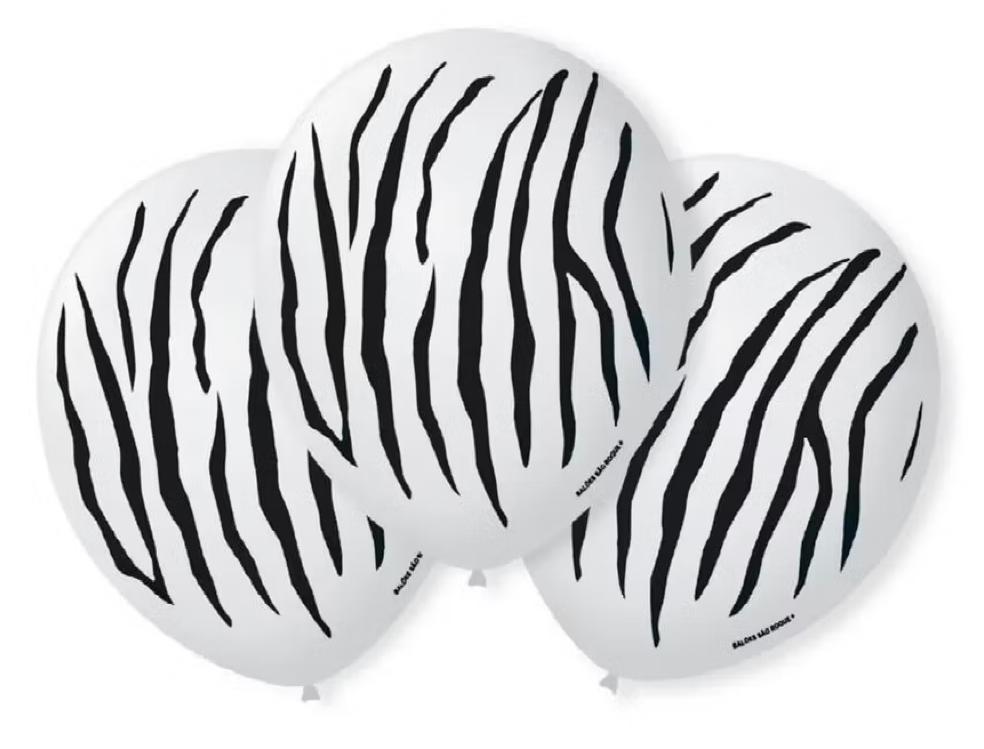 BALAO FANTASIA FESTBALL N°9 ZEBRA BCO/PTO C/25UN